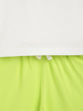 Load image into Gallery viewer, Campana Boys Daniel Half Sleeves T-Shirt with Shorts Clothing Set - Beach Print - White &amp; Lime Green
