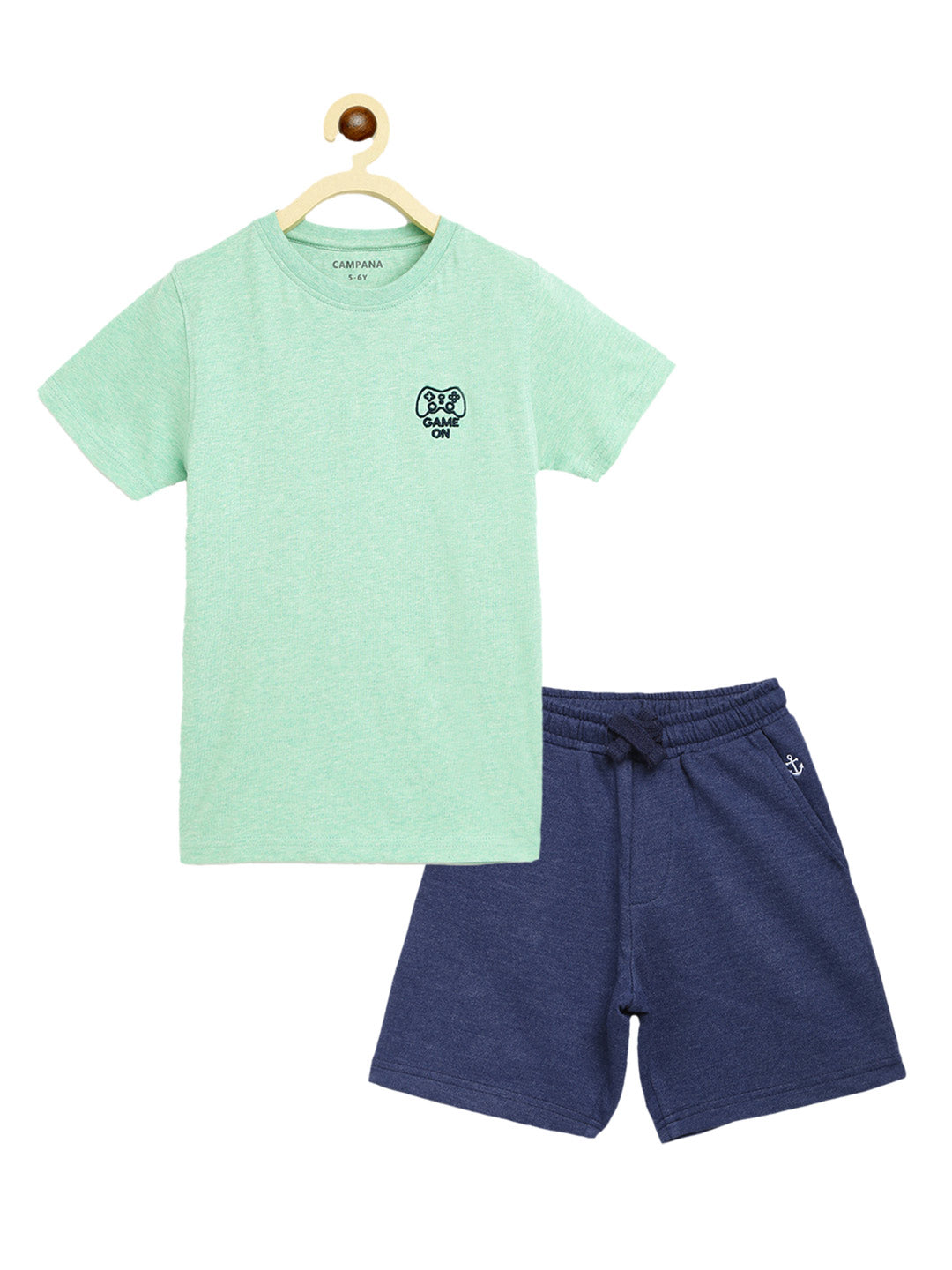 Campana Boys Jordan T-Shirt with Shorts Clothing Set Mint Green Denim  Melange