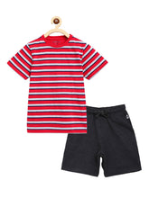 Load image into Gallery viewer, Campana Boys Jordan T-Shirt with Shorts Clothing Set - Red &amp; Grey
