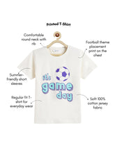 Load image into Gallery viewer, Campana Boys Pure Cotton Half Sleeves Football Print T-Shirt - White
