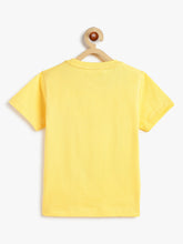 Load image into Gallery viewer, Campana Boys 100% Cotton Half Sleeves Robots Print T-Shirt - Yellow
