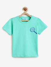 Load image into Gallery viewer, Campana Boys 100% Cotton Half Sleeves Nature Print T-Shirt - Aqua Blue
