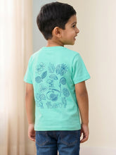 Load image into Gallery viewer, Campana Boys 100% Cotton Half Sleeves Nature Print T-Shirt - Aqua Blue
