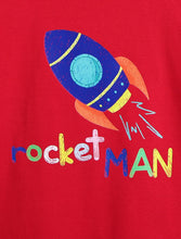 Load image into Gallery viewer, Campana Boys 100% Cotton Half Sleeves Space Print T-Shirt - Red
