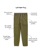 Load image into Gallery viewer, Campana Boys Andre Cotton Elastane Jogger Pants - Olive
