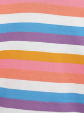 Load image into Gallery viewer, Campana Girls Alexis Striped Round Neck T-Shirt - Purple &amp; Multicolour

