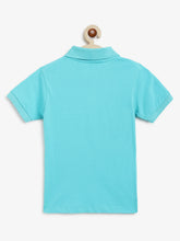 Load image into Gallery viewer, Campana Boys Niko 100% Cotton Jersey Half Sleeves Polo Neck T-Shirt - Aqua Blue
