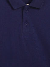 Load image into Gallery viewer, Campana Boys Niko 100% Cotton Jersey Half Sleeves Polo Neck T-Shirt - Ink Blue
