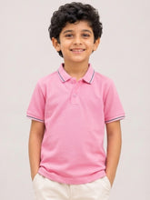 Load image into Gallery viewer, Campana Boys Pure Cotton Short Sleeves Pique Polo T-Shirt - Pink
