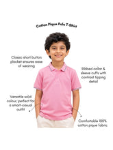 Load image into Gallery viewer, Campana Boys Pure Cotton Short Sleeves Pique Polo T-Shirt - Pink
