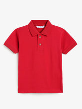 Load image into Gallery viewer, Campana Boys 100% Cotton Jersey Self Design Collar Polo T-Shirt - Red
