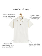 Load image into Gallery viewer, Campana Boys Pure Cotton Short Sleeves Pique Polo T-Shirt - White
