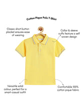 Load image into Gallery viewer, Campana Boys Pure Cotton Short Sleeves Pique Polo T-Shirt - Lemon Yellow
