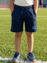 Load image into Gallery viewer, Campana Boys 100% Cotton Jersey Shorts with Placement Print - Navy Blue
