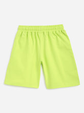 Load image into Gallery viewer, Campana Boys 100% Cotton Knit Pack of Two Boys Shorts With Placement Print - Blue &amp; Lime Green
