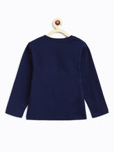 Load image into Gallery viewer, Campana Boys Luciano Conversational Print Full Sleeve T-Shirt - Navy Blue
