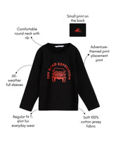 Load image into Gallery viewer, Campana Boys Daniel Full Sleeves T-shirt - Off Roading Print - Black
