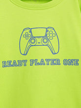 Load image into Gallery viewer, Campana Boys Pure Cotton Full Sleeves Gaming Graphic &amp; Text Printed T-Shirt - Lime Green
