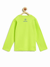 Load image into Gallery viewer, Campana Boys Pure Cotton Full Sleeves Gaming Graphic &amp; Text Printed T-Shirt - Lime Green
