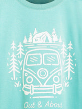 Load image into Gallery viewer, Campana Boys Pure Cotton Full Sleeves Outdoors Graphic &amp; Text Printed T-Shirt - Light Blue
