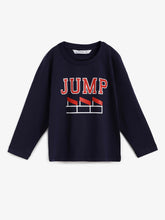 Load image into Gallery viewer, Campana Boys Daniel Pack of Two Full Sleeves Round Neck T-Shirts - Typography Print - Navy &amp; Black
