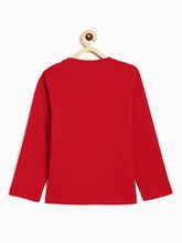 Load image into Gallery viewer, Campana Boys Pure Cotton Full Sleeves Best Shot Print T-Shirt - Red
