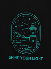 Load image into Gallery viewer, Campana Boys Pure Cotton Full Sleeves Lighthouse Print T-Shirt - Black
