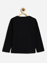 Load image into Gallery viewer, Campana Boys Pure Cotton Full Sleeves Lighthouse Print T-Shirt - Black
