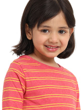Load image into Gallery viewer, Campana Girls Lily Long Sleeves Striped T-Shirt - Peach &amp; Yellow
