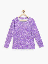 Load image into Gallery viewer, Campana Girls Lily Long Sleeves T-Shirt - Wild Dots Print - Purple
