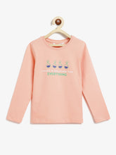 Load image into Gallery viewer, Campana Girls Skye Full Sleeves T-Shirt - Solution Print - Peach
