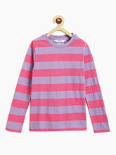 Load image into Gallery viewer, Campana Girls Lily Long Sleeves Striped T-Shirt - Purple &amp; Pink
