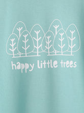 Load image into Gallery viewer, Campana Girls Skye Full Sleeves T-Shirt - Happy Trees Print - Ocean Blue
