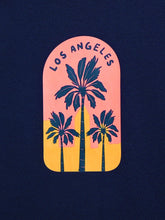 Load image into Gallery viewer, Campana Girls Pure Cotton Full Sleeves Los Angeles Print T-Shirt - Navy Blue
