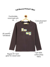 Load image into Gallery viewer, Campana Girls Pure Cotton Full Sleeves Postcards Print T-Shirt - Grey
