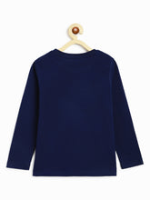 Load image into Gallery viewer, Campana Girls Pure Cotton Full Sleeves Dancing Stars Print T-Shirt - Navy Blue
