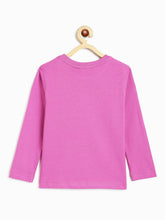 Load image into Gallery viewer, Campana Girls Pure Cotton Full Sleeves Happy Sun Print T-Shirt - Dark Pink
