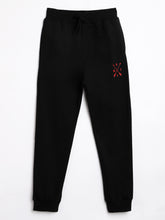 Load image into Gallery viewer, Boys Blake 100% Cotton Jersey Joggers - Direction Print - Black
