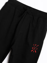 Load image into Gallery viewer, Boys Blake 100% Cotton Jersey Joggers - Direction Print - Black
