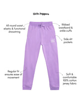 Load image into Gallery viewer, Campana Girls 100% Cotton Jersey Printed Joggers - Purple
