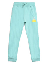 Load image into Gallery viewer, Campana Girls 100% Cotton Jersey Placement Print Joggers - Light Blue
