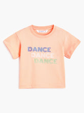 Load image into Gallery viewer, Campana Girls Zuri Pack of 2 Drop Shoulder Half Sleeves Printed Cotton T-shirts - Turquoise &amp; Peach
