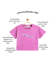 Load image into Gallery viewer, Campana Girls Pure Cotton Drop Shoulder Dream Print T-Shirt - Dark Pink
