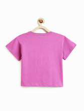 Load image into Gallery viewer, Campana Girls Pure Cotton Drop Shoulder Bubble Trouble Print T-Shirt - Dark Pink
