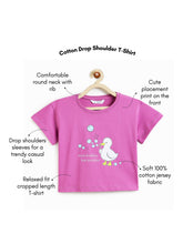 Load image into Gallery viewer, Campana Girls Pure Cotton Drop Shoulder Bubble Trouble Print T-Shirt - Dark Pink
