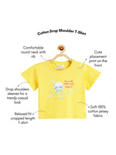 Load image into Gallery viewer, Campana Girls Pure Cotton Drop Shoulder Octopus Print T-Shirt - Lemon Yellow
