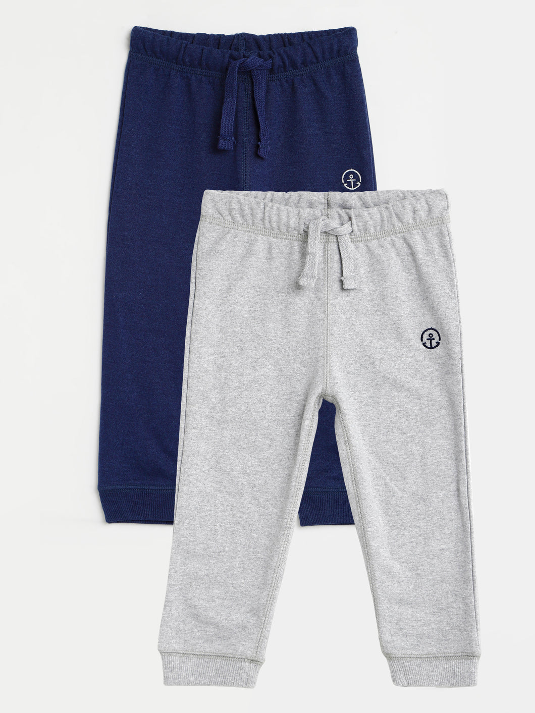 Campana Pack of 2 Infant Joggers - Grey Melange & Denim Melange