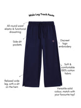 Load image into Gallery viewer, Campana Girls Venus Pure Cotton Wide Track Pants - Navy Blue
