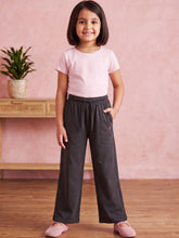 Load image into Gallery viewer, Campana Girls Venus Pure Cotton Wide Track Pants - Grey
