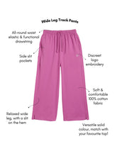 Load image into Gallery viewer, Campana Girls Venus Pure Cotton Wide Track Pants - Dark Pink
